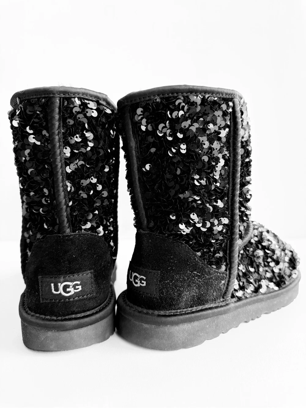 Ugg Girl’s Black Sequin Winter Boots Size 3